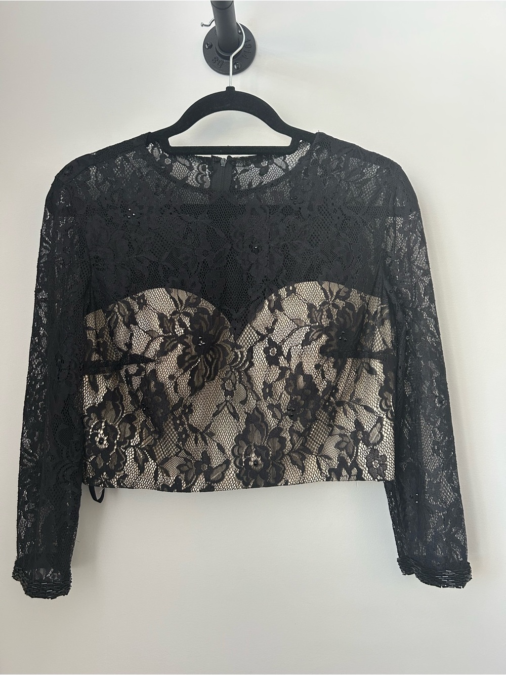 Nina Canacci Lace Overlay Crop Top